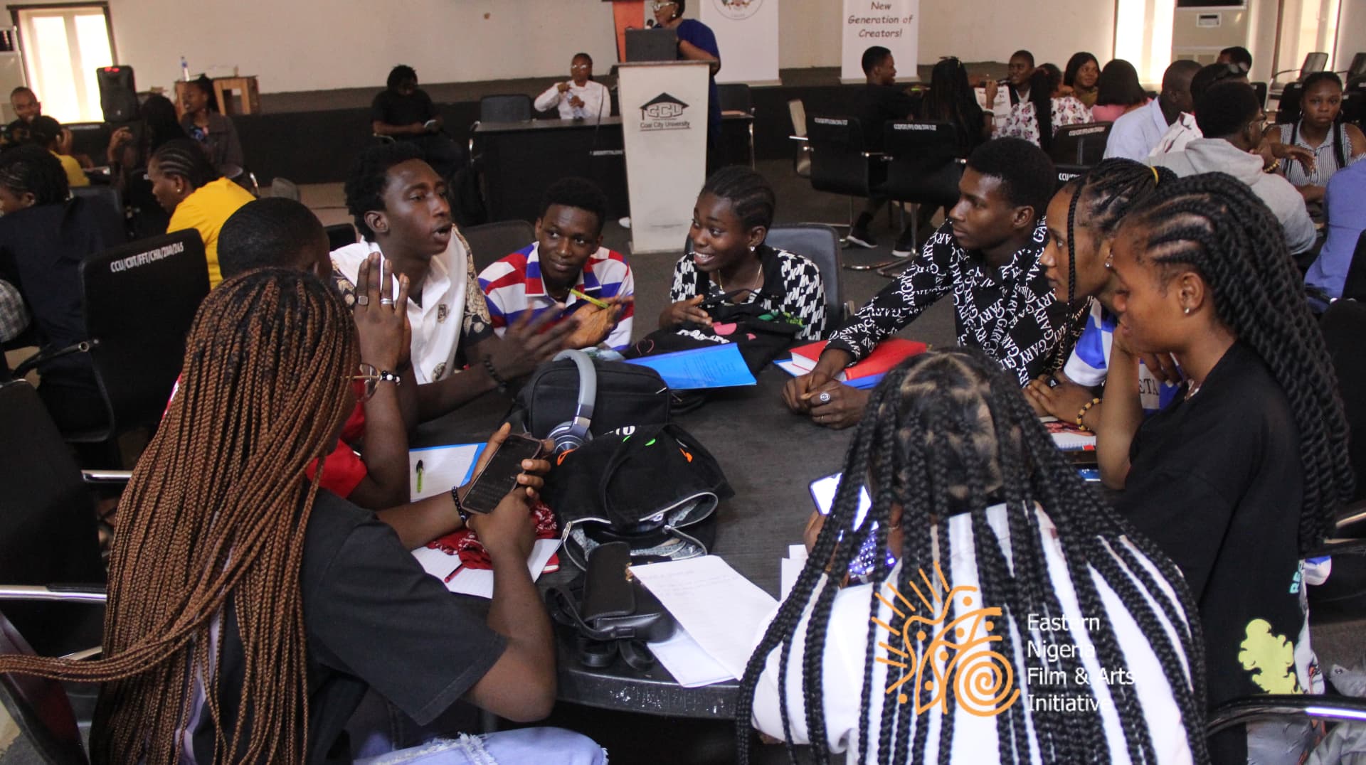 Young creatives working together at an ENFAI session